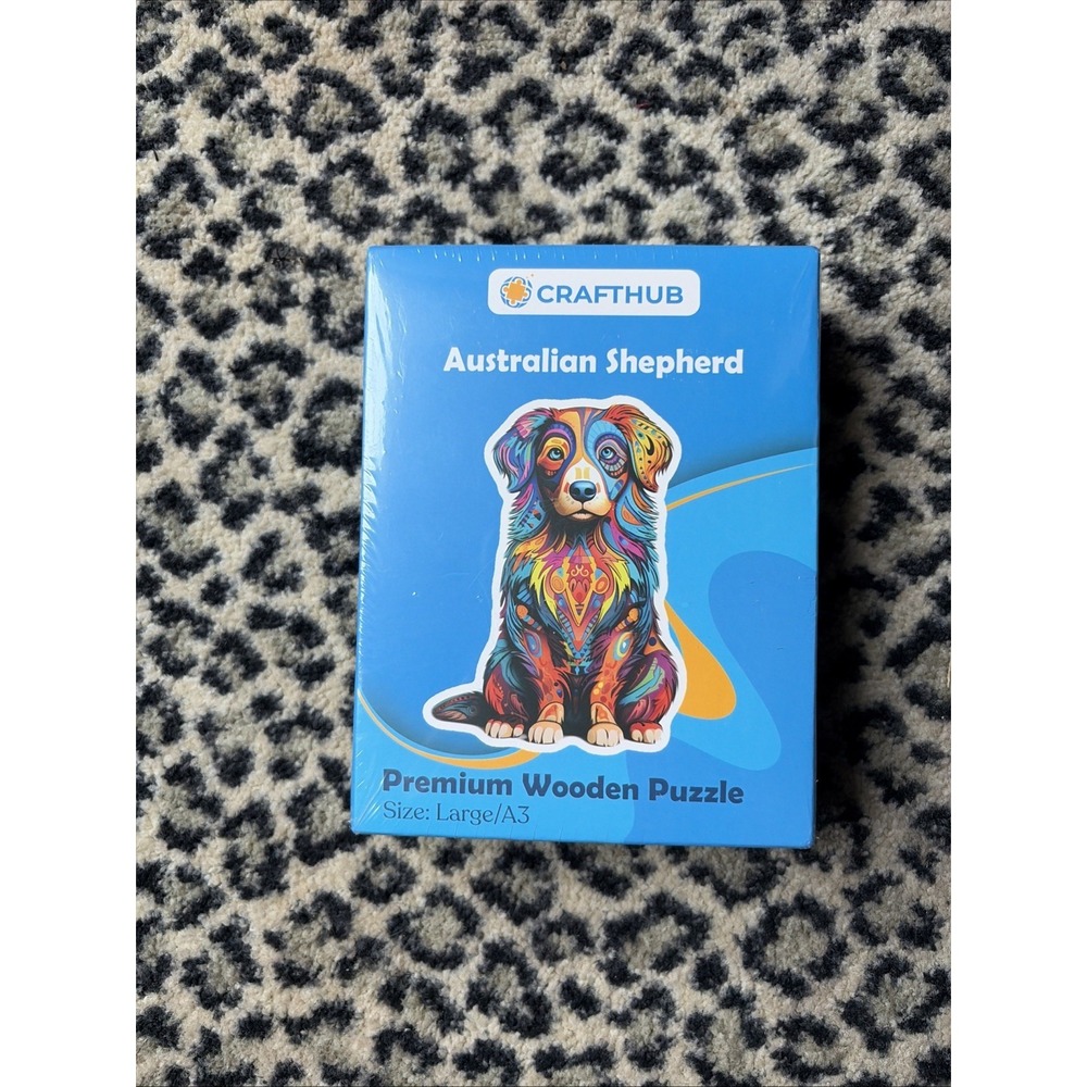 Crafthub Australian Shepherd Dog - Jigsaw Puzzle A3, Colorful Contemporary‎ New